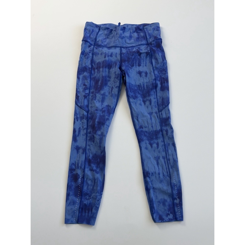 Lululemon Fast Free Tight II 25" Game Day Blue Multi Leggings Sz 8 Nulux Rare